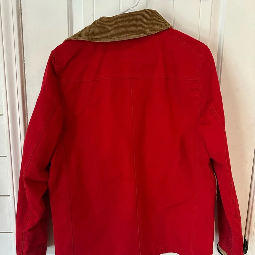 Polo Ralph Lauren Canvas Barn Jacket Women’s Small Red Cord Collar-read descr - Picture 10 of 10